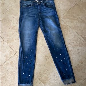 Sneak Peak mid rise pearl detail jeans